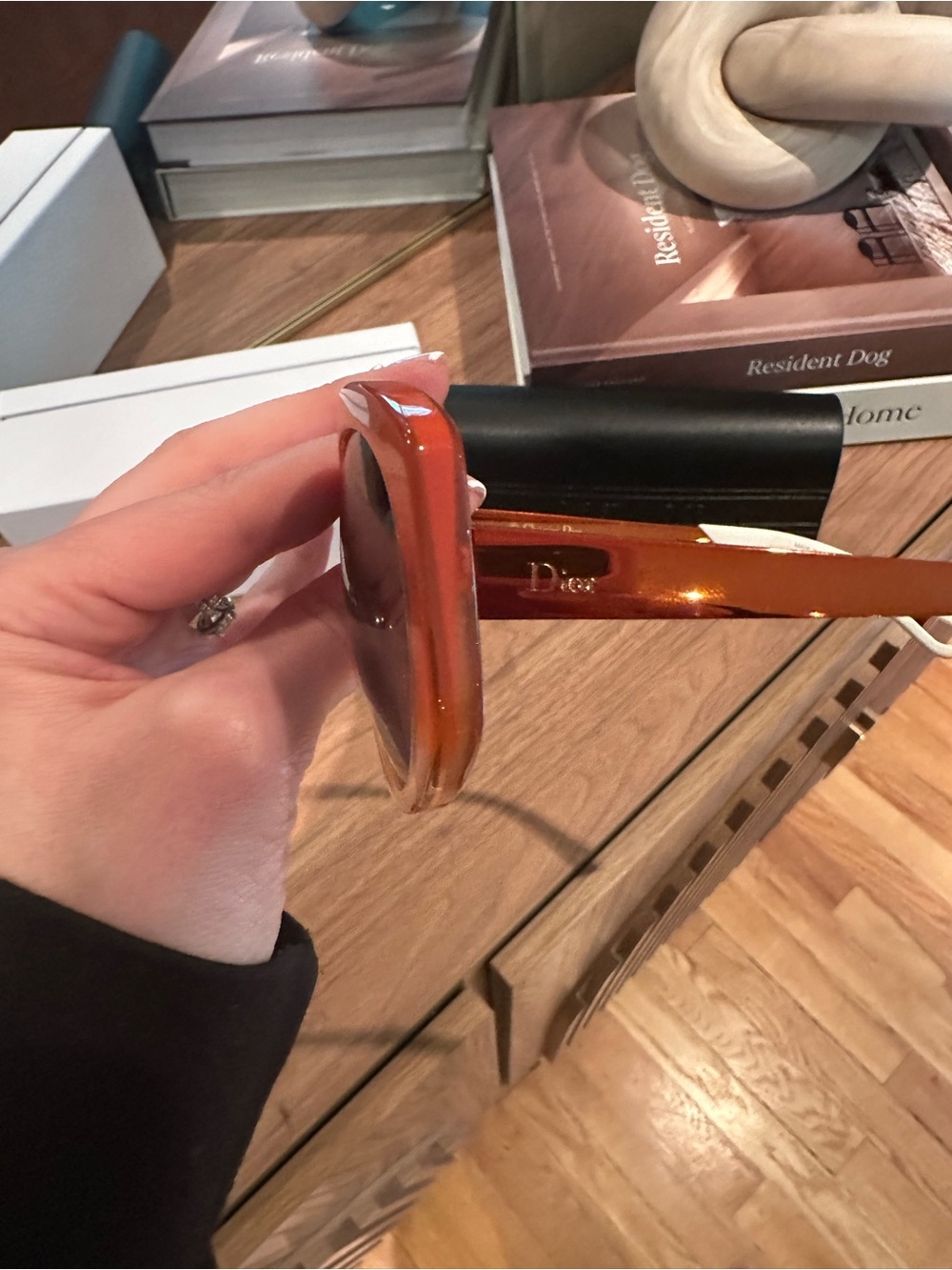 Dior Women’s Coral-Orange Gradient Round Sunglasses - Picture 3 of 6